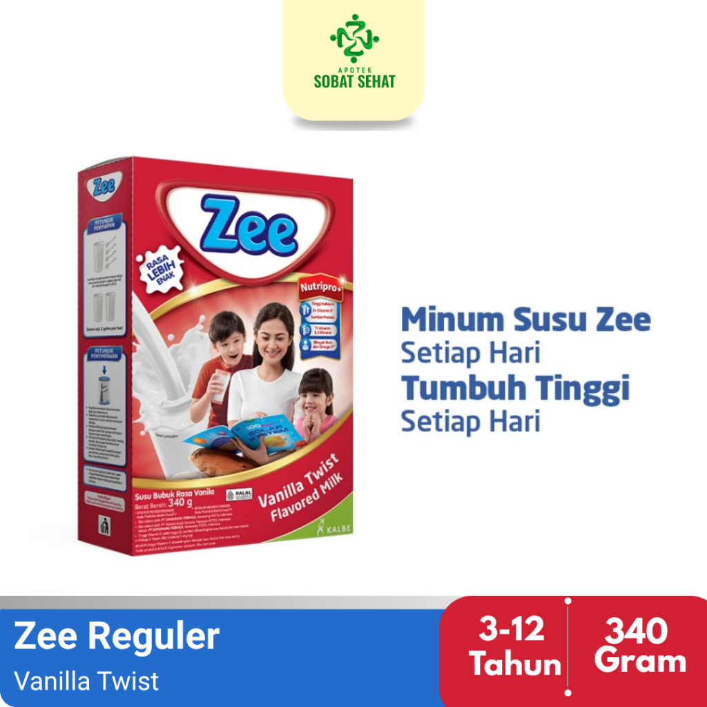 

ZEE Reguler Rasa Vanilla Twist Milk - 340 Gram - Susu dengan penuh nutrisi DHA & Tinggi Kalsium