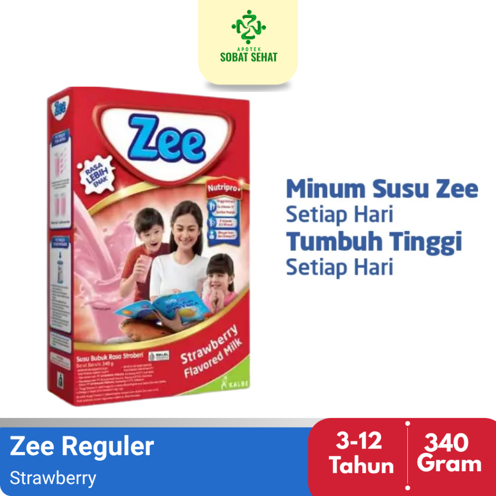 

ZEE Reguler Rasa Strawberry Milk - 349 Gram - Susu dengan penuh nutrisi DHA & Tinggi Kalsium
