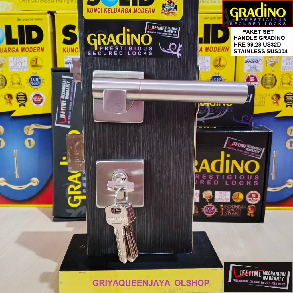 Paket Handle Gradino HRE99.28 Stainless SUS304 Lengkap Komplit