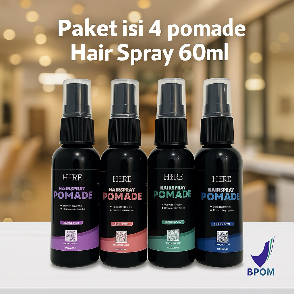 PAKET 4 Hair Spray Pomade 60 ml – Pomade Spray Styling Tahan Lama & Anti Lembap