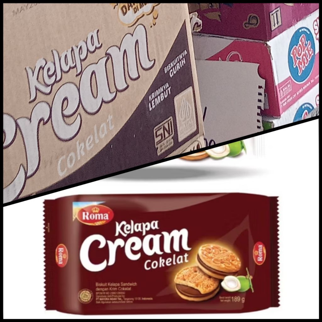 

Biskuit Roma cream coklat 1dus 28bksx300g