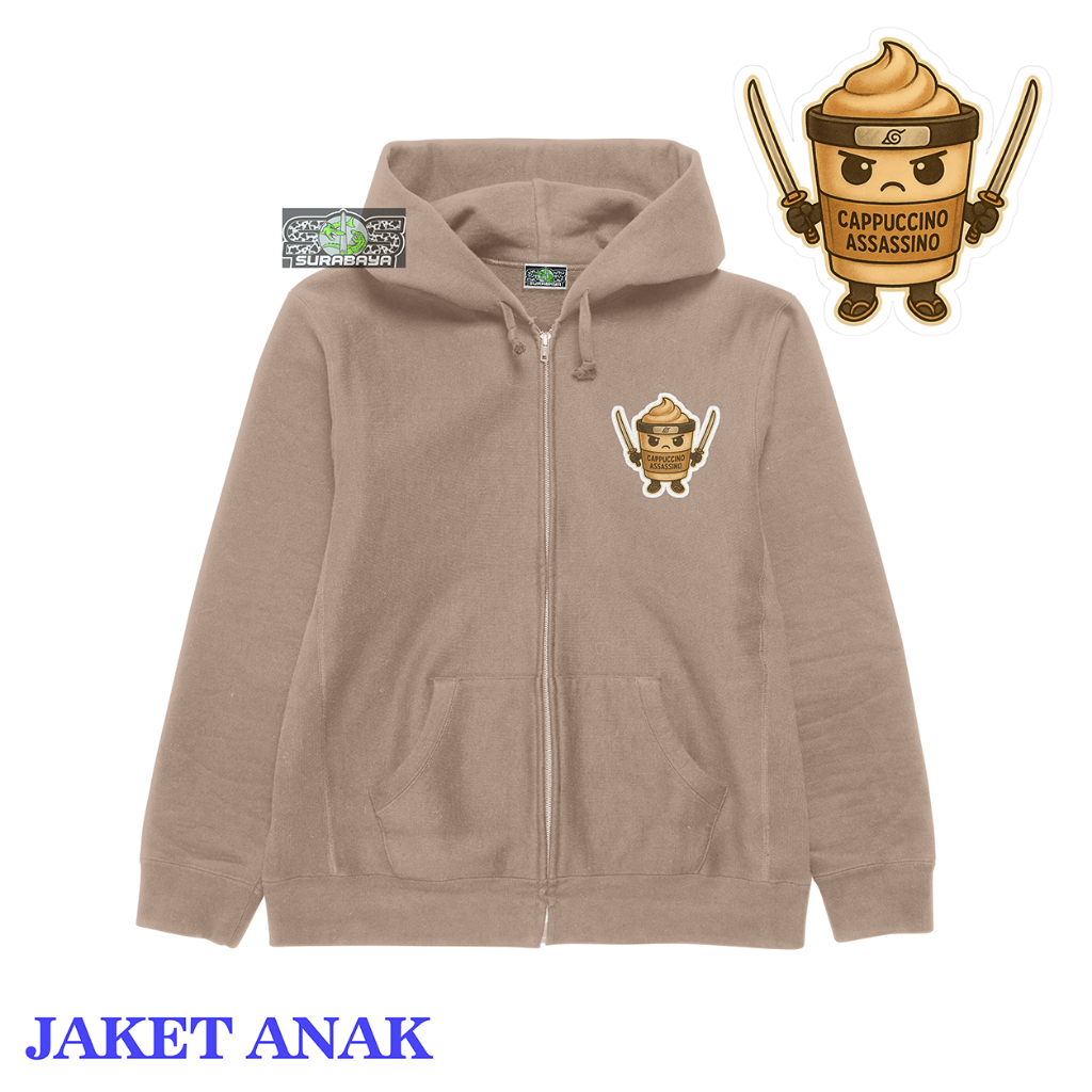 COD Jaket Anak Cowok Cewek ANOMALI CAPPUCINO ASSASINO Usia 3 Sampai 12 Tahun Premium Quality