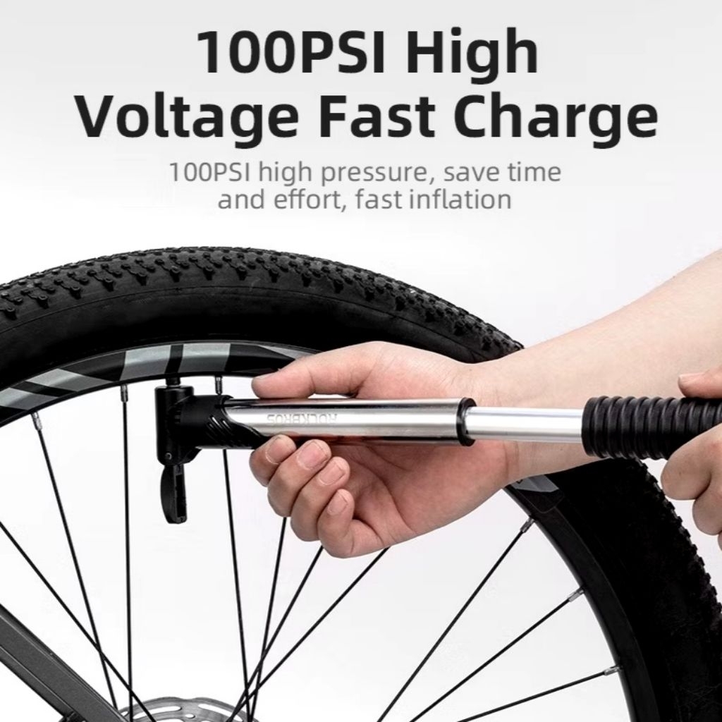Pompa Tangan Rockbros / Pompa Angin Sepeda 100 Psi Alloy Portable Pump