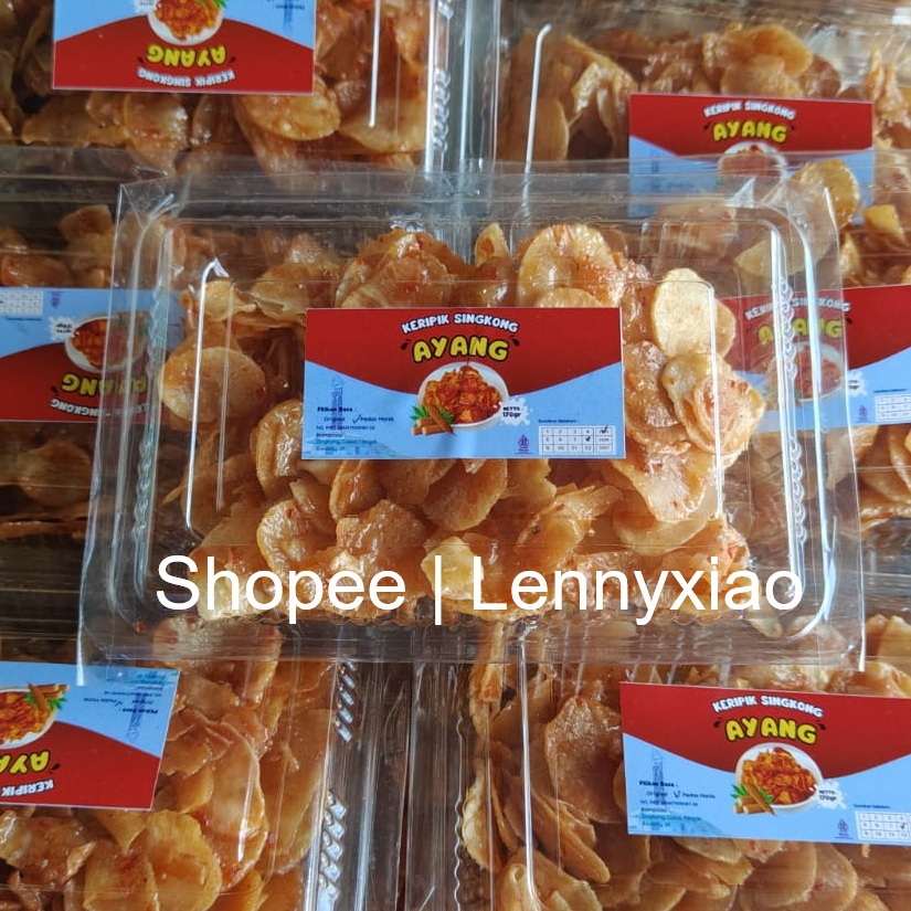 

Keripik Cemilan Kripik Opak Singkong Balado Padang AYANG Khas Minang Sejenis Kripik Kristin Christine Hakim