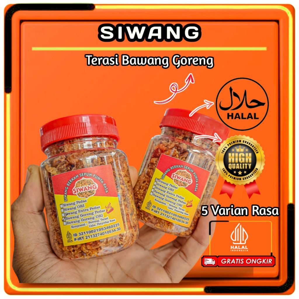 

Bawang Goreng Asli Tanpa Campuran Tepung (Siwang) Gurih Pedas / Ori Kemasan Kemasan Toples (COD)