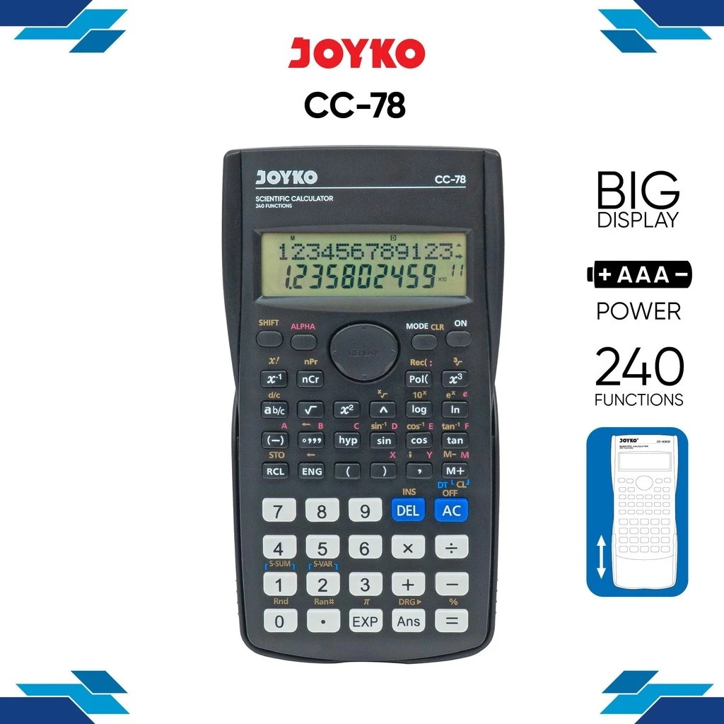 

JOYKO Calculator Scientific Kalkulator Ilmiah CC-78 240 Functions
