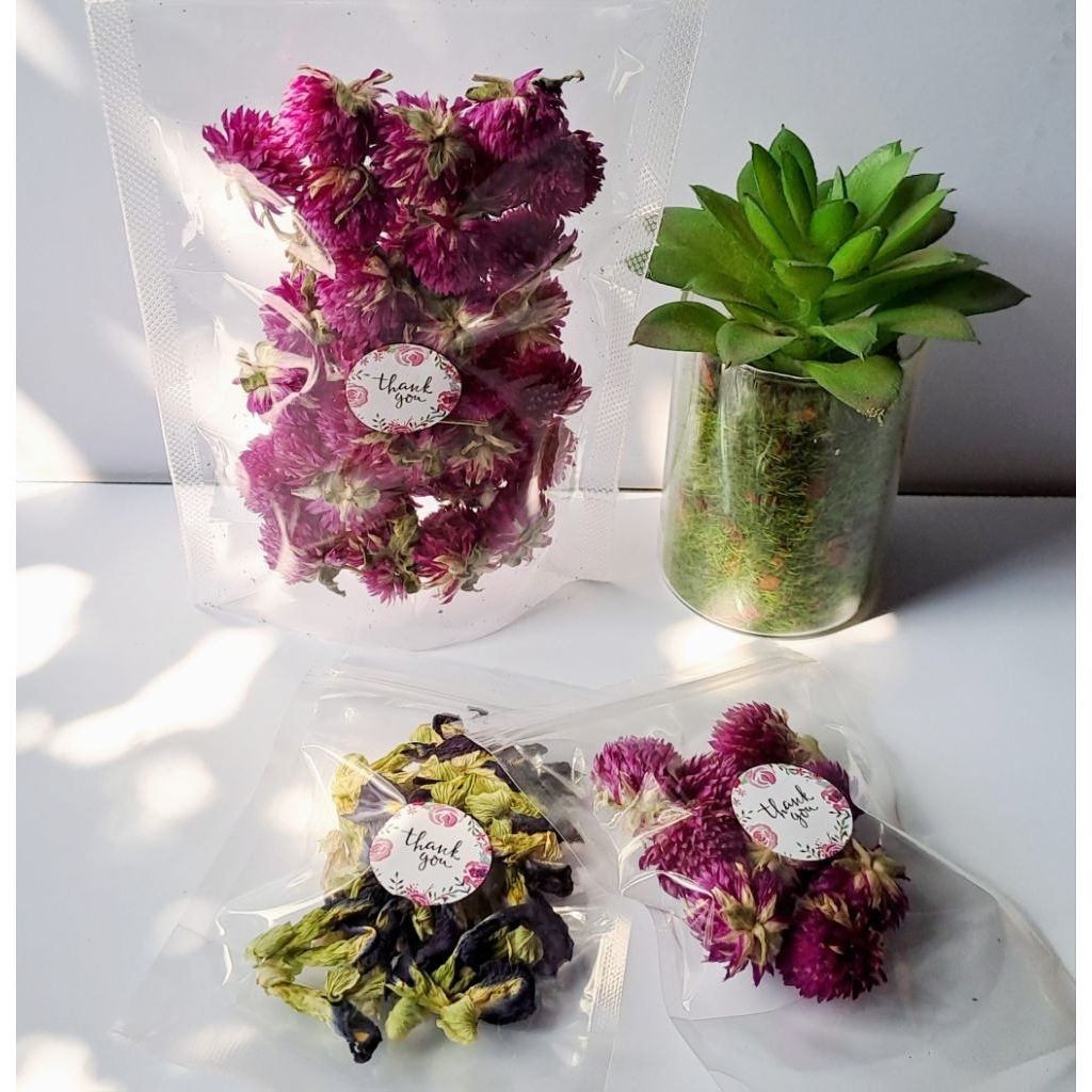 

Globe Amaranth Tea | Teh Bunga kancing 10 gr | 100% organik | FREE 1 saset random tea