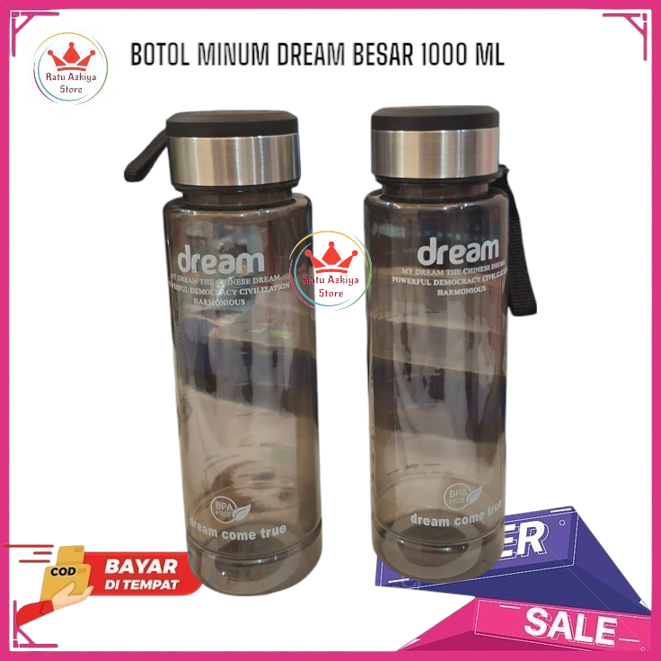 MURAH MERIAH  Botol Air Minum My Dream 1 Liter / Botol Air Minum Warna HITAM 1 liter BY RATU AZKIYA 