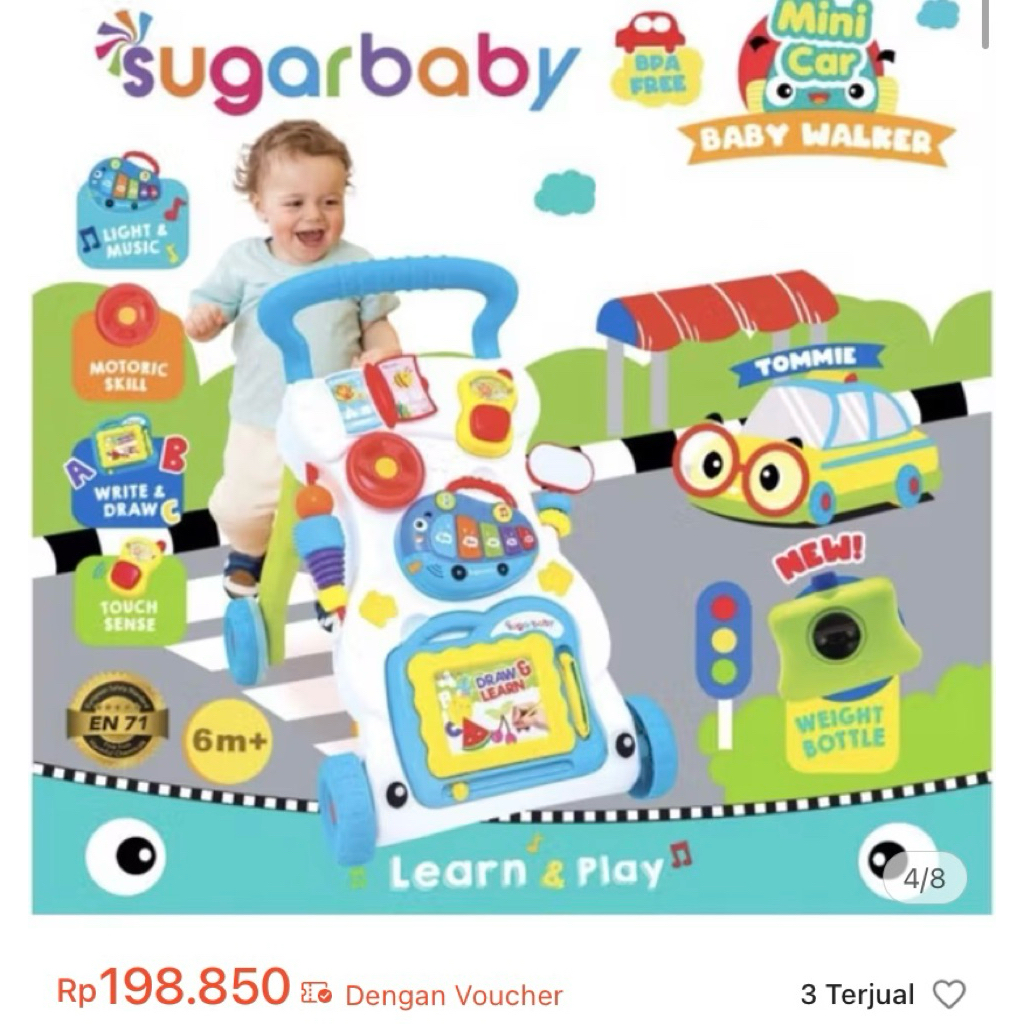 NET SALE BABY WALKER - PRELOVED SUGAR BABY MINI CAR NEW, NEW MINI CAR PUSH BEKAS SECOND