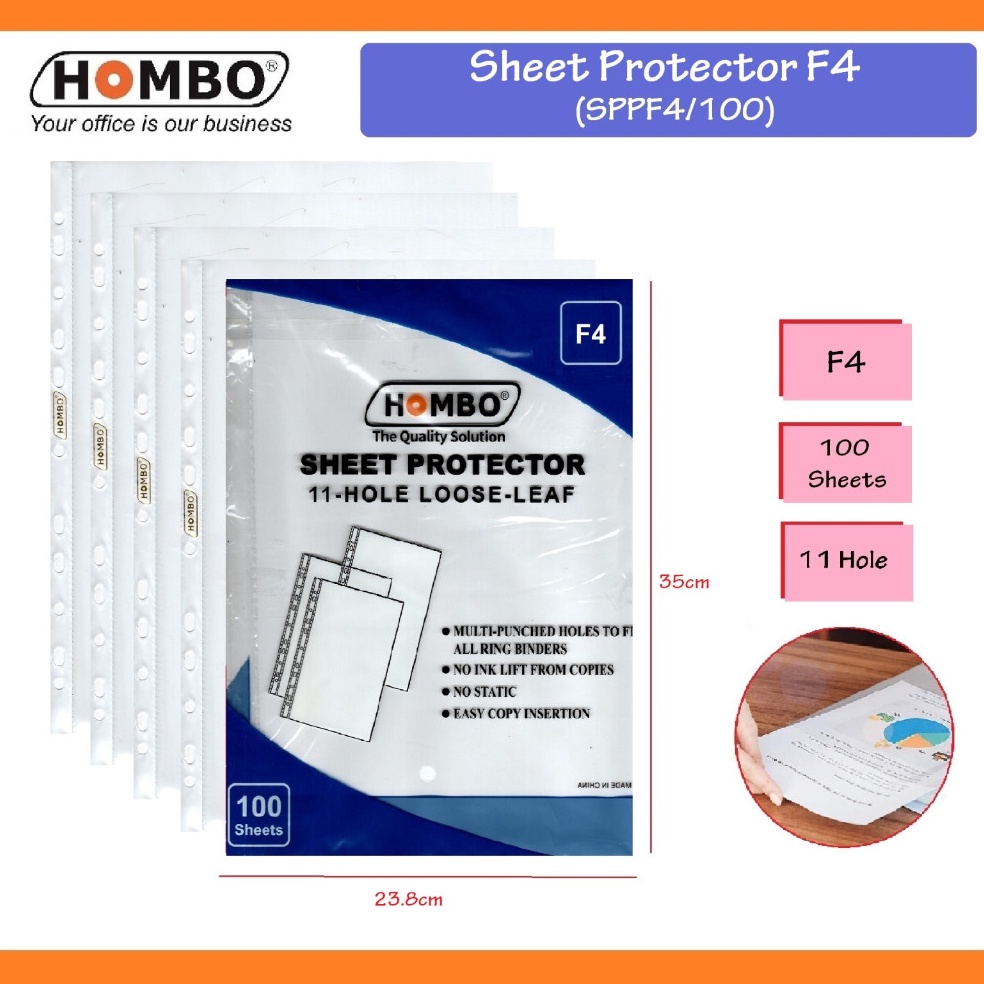 

KODE I1H Sheet Protector F4 Document Protector Plastik Sleeves 1 Lembar