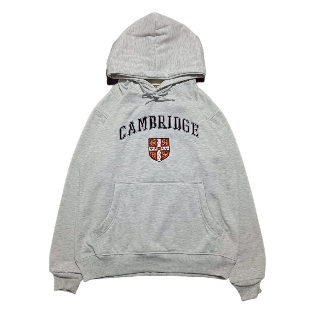 JAKET HOODIE SWEATER CAMBRIDGE UNIVERSITY LOGOTYPE GREY
