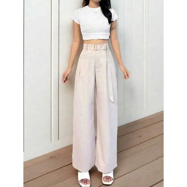 OBI PANTS - losse pants highwaist - obi pants celana highwaist - celana wanita - loose pants panjang