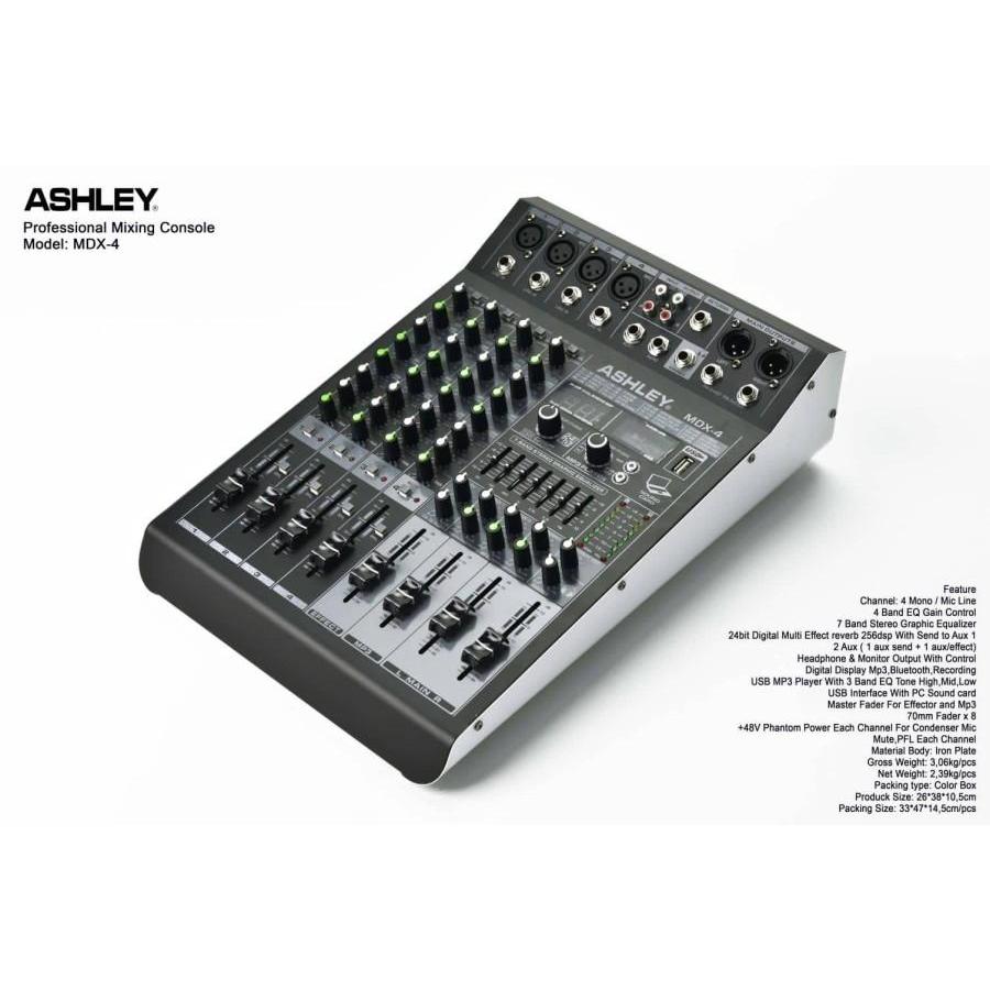 Ashley Mixer Rekaman NEW MDX4 MDX 4 Channel Podcast Pc Soundcard USB audio Interface