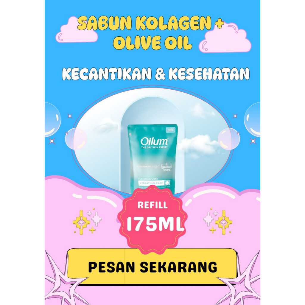 Isi Ulang Sabun Kolagen Oilum Pencerah Wajah 175ml | Isi Ulang Sabun Kolagen Oilum Pelembab Wajah 17