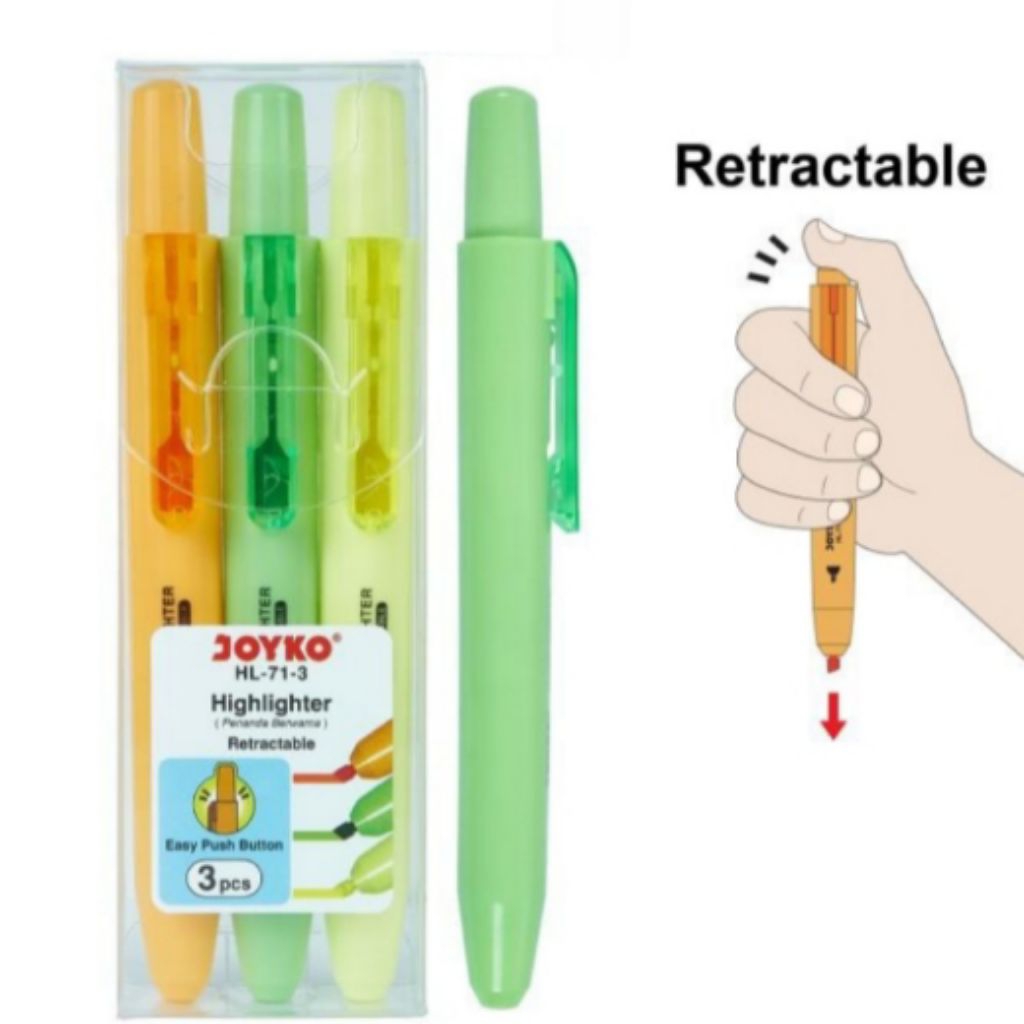 

Set 3 Pcs Penanda Warna Highlighter