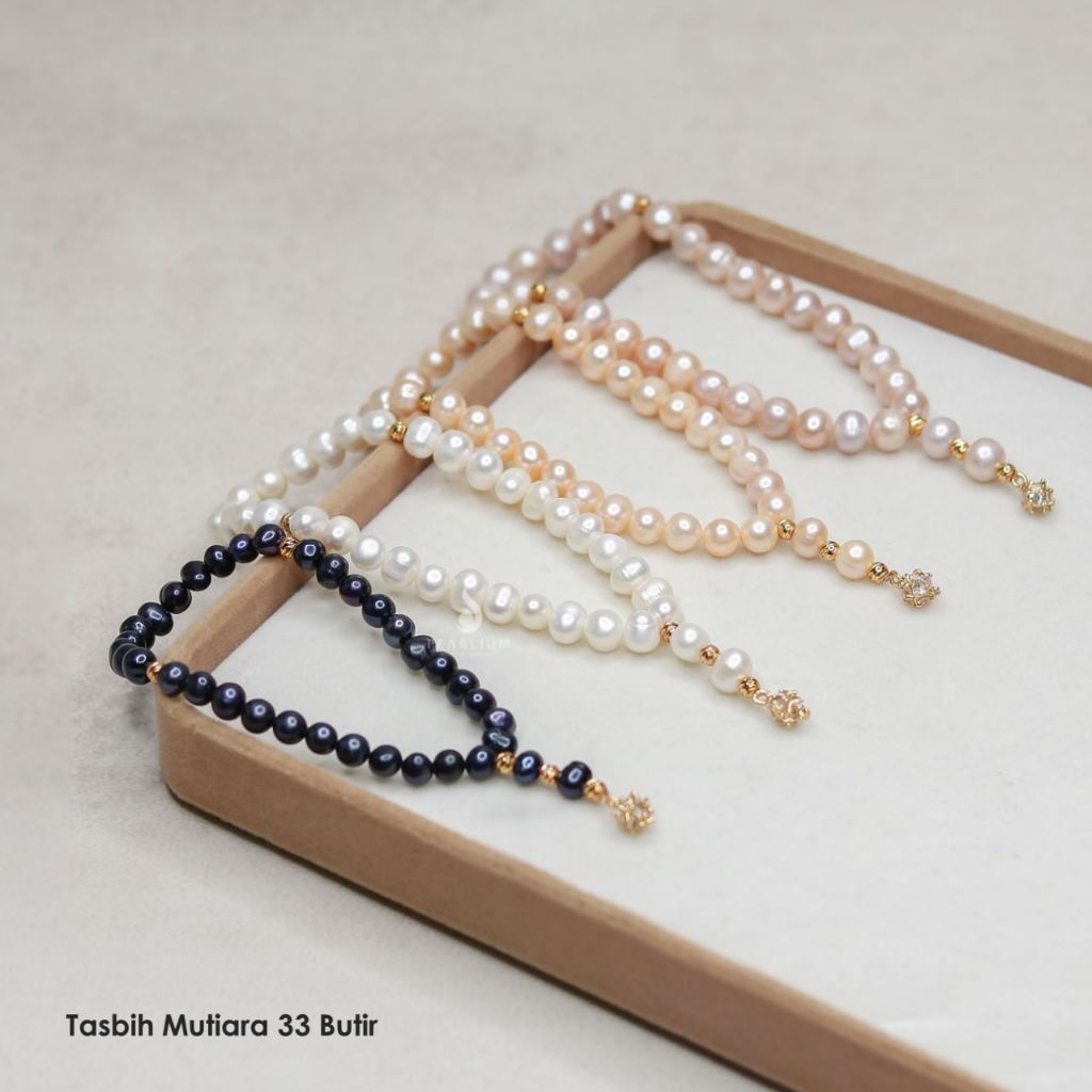 Tasbih Mutiara Asli Lombok 33 Butir, bersertifikat keaslian