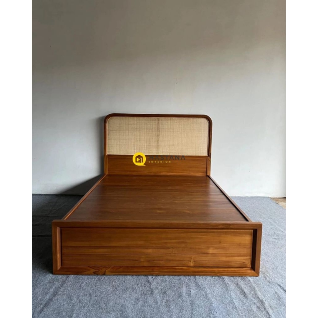 dipan minimalis rotan 120 x 200