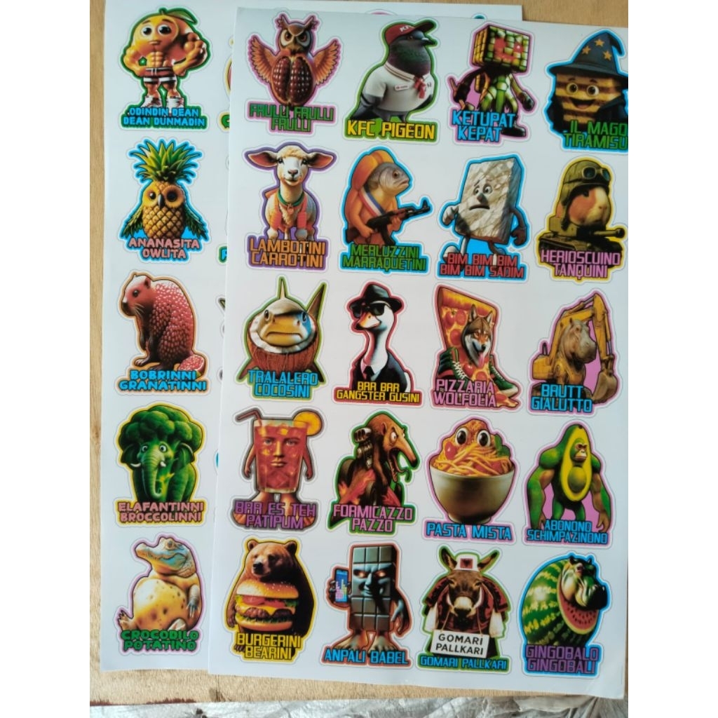 

Stiker Viral Tung Tung 1Lembar isi 20 stiker