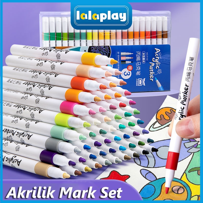 

Lalaplay Spidol Acrylic Painter Acrylic Marker Set Spidol Akrilik DIY Painting Spidol Pastel Pulpen Drawing Warna