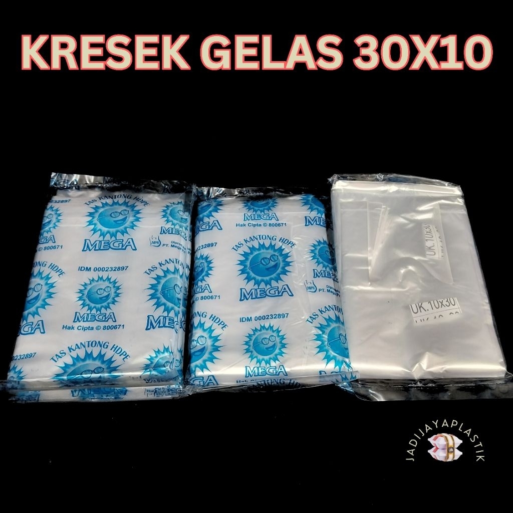 kresek gelas / kresek kecil untuk 1 gelas / kresek mega ukuran 30 x 10