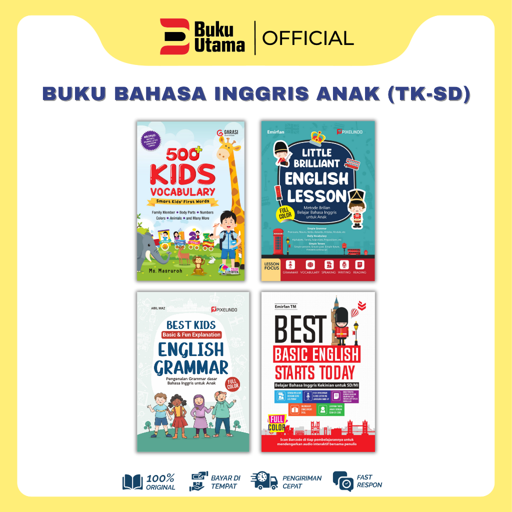Buku Bahasa Inggris Anak (Untuk TK - SD) : Belajar Kosakata & Percakapan Dasar Bahasa Inggris Anak