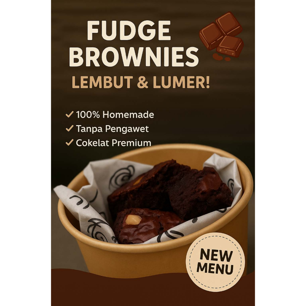 

Fudge Brownies Homemade | Lembut, lumer, dan full cokelat!