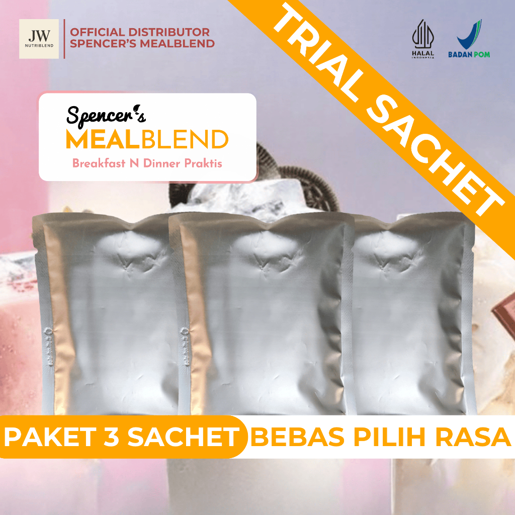 

Spencer's MealBlend - Trial Sachet - Paket 3 Pcs | Minuman Diet Praktis Meal Replacement Enak Lezat