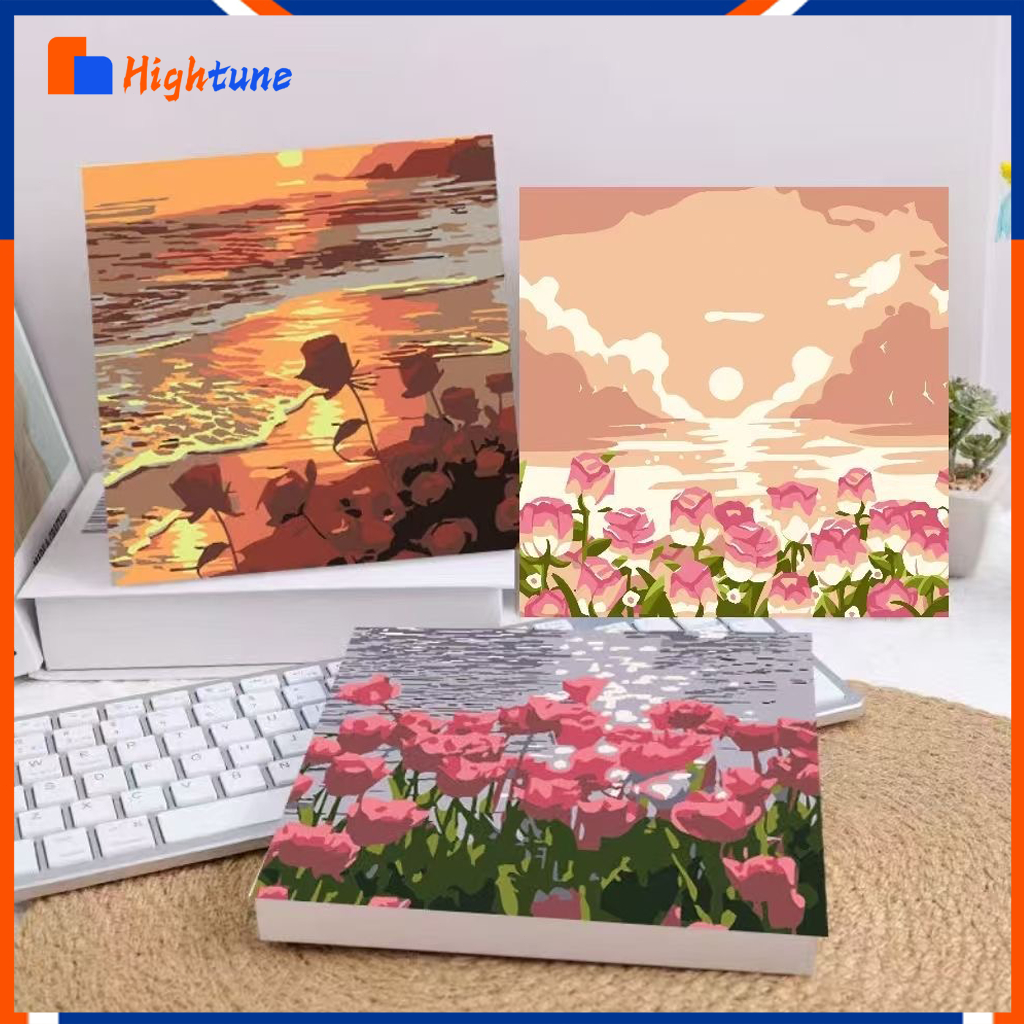 

Hightune Paint By Number Kit 20x20CM Lukisan Kanvas DIY Digital Painting Seri Bunga With Kanvas