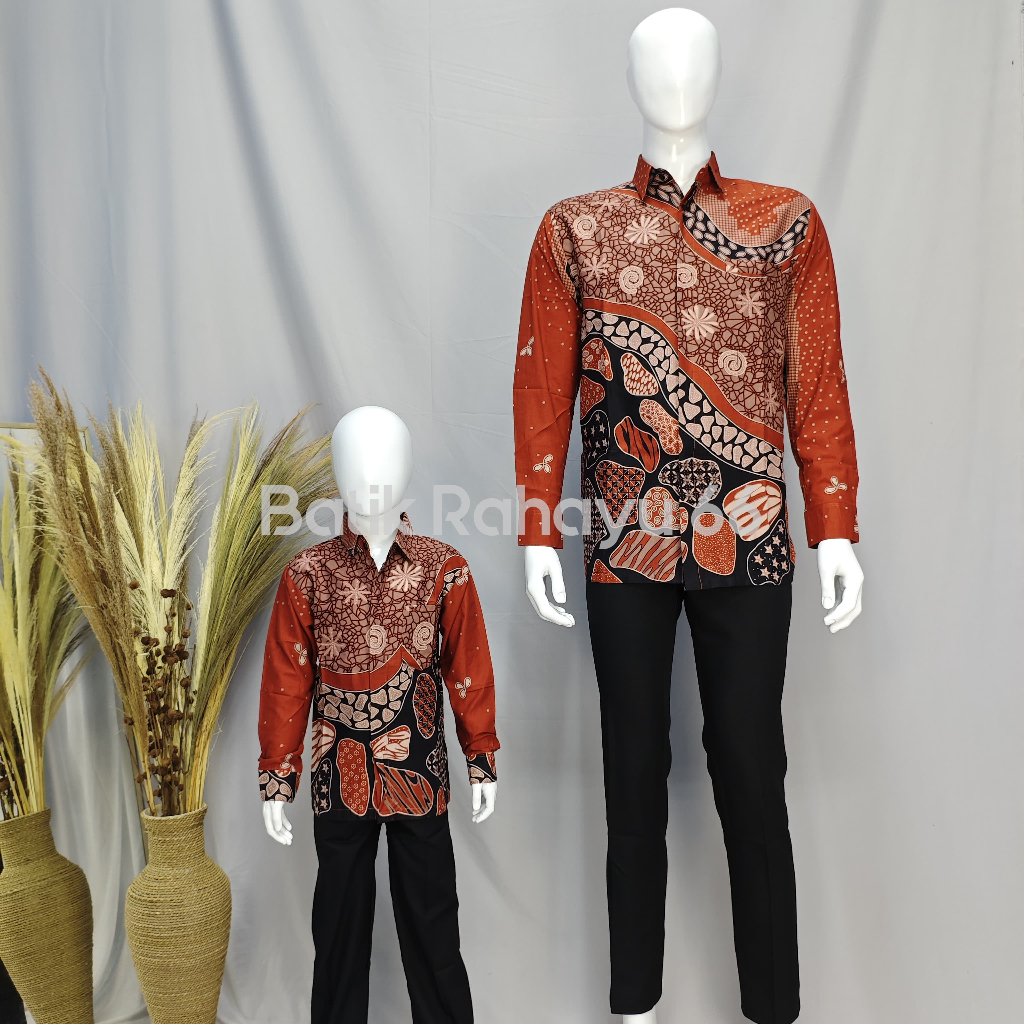 Baju batik ayah anak laki2 bahan katun premium