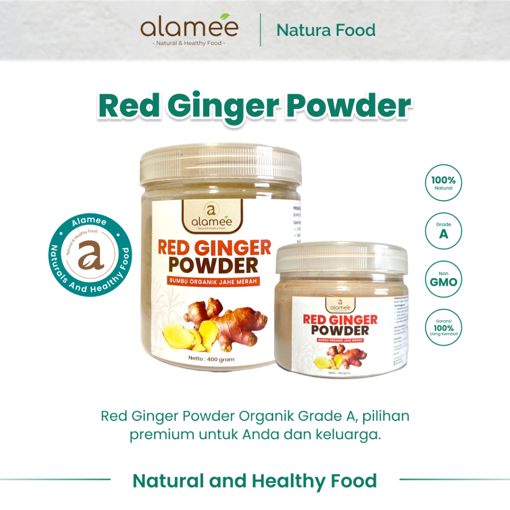 

ALAMEE Red Ginger Powder Premium Minuman Jahe Merah Bubuk Tanpa Campuran Sehat Serbuk Minuman