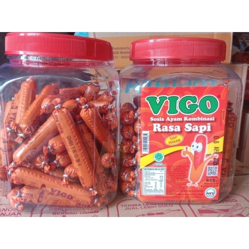 

Sosis vigo rasa sapi siap makan kemasan toples