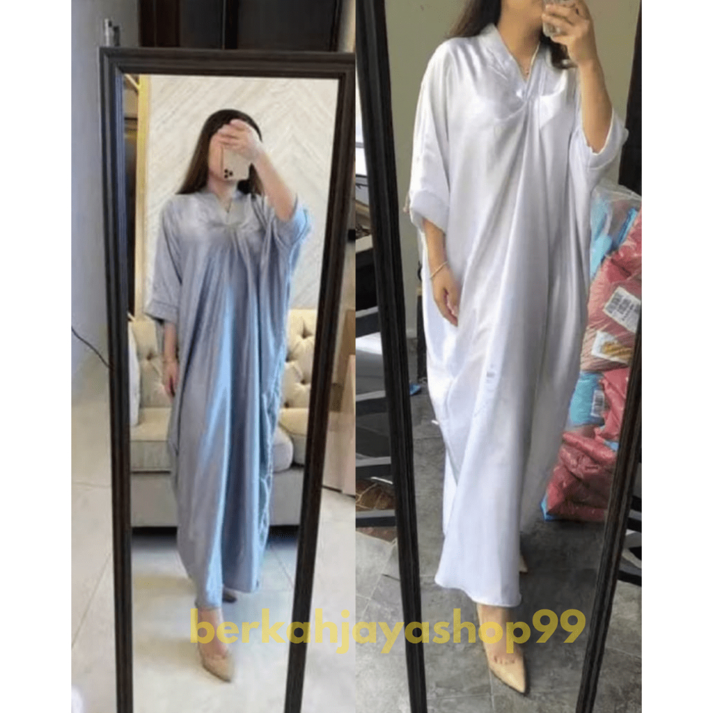 Kaftan Lebaran Perempuan Remaja Lebaran Mewah Kaftan Satin Kondangan Kekinian Terbaru Kaftan Satin P