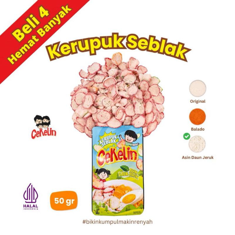 

CEKELIN Cemilan Kerupuk Seblak - Isi 50gr Beli 4 Hemat Banyak