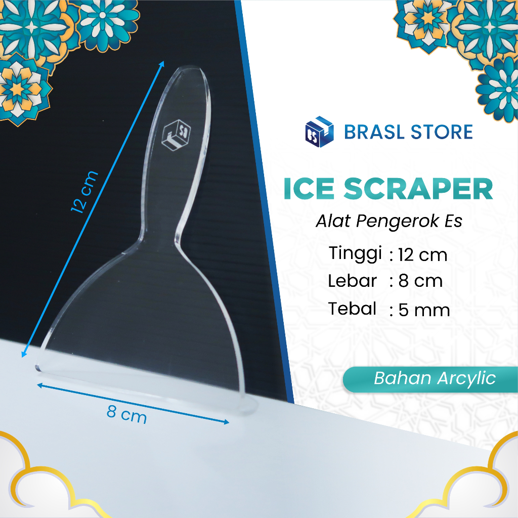 Ice Scraper Mini akrilik / Pengerok Es Batu Freezer bahan akrilik tebal 5mm