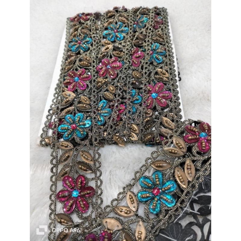 renda India full Payet/renda Payet aksesoris kebaya