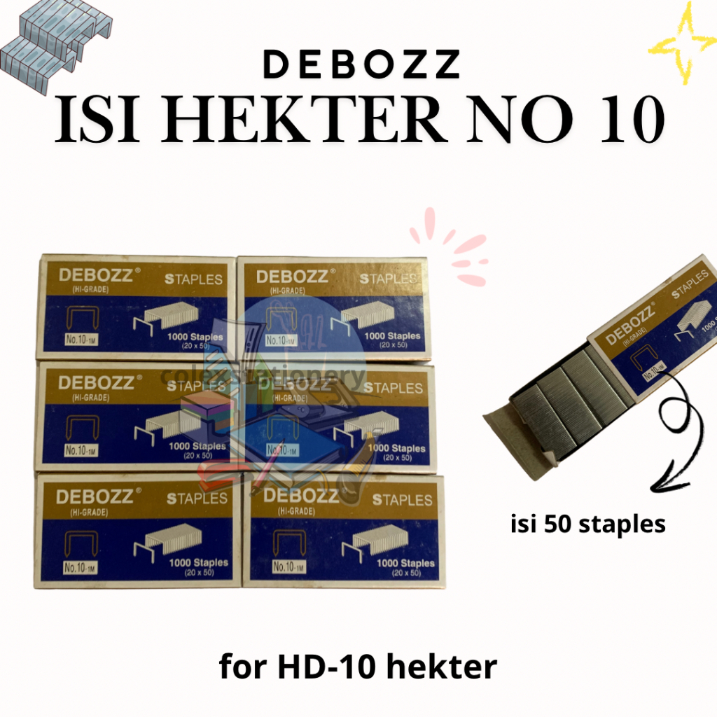 

[1 PC] Isi Hekter Staples / Anak Hekter No 10-1M Isi 50 Staples Murah HI Grade Debozz