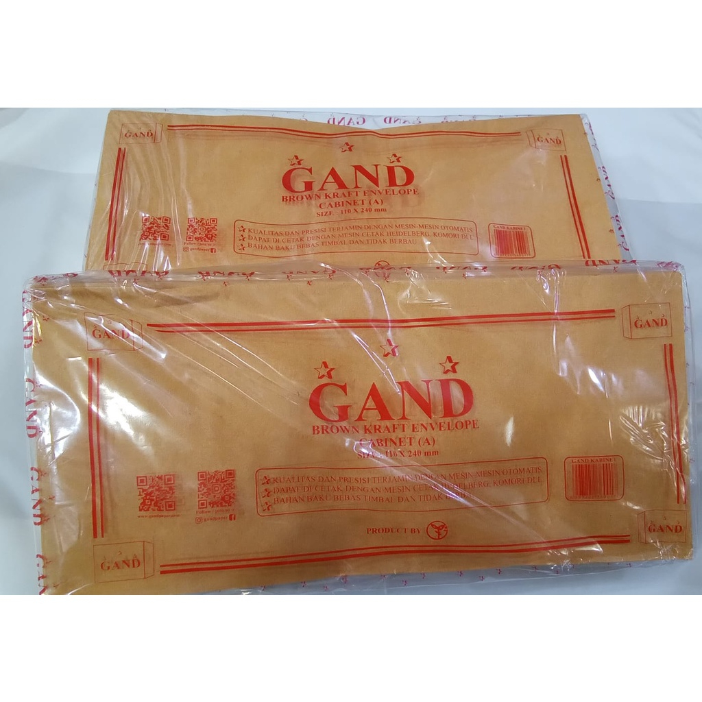 

AMPLOP COKLAT KABINET MEREK GAND 1PACK ISI 50PCS