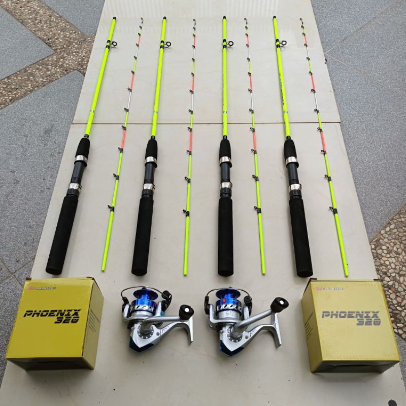 Joran pancing udang galah nila super lentur sensitif satu set fiber solid 150 cm