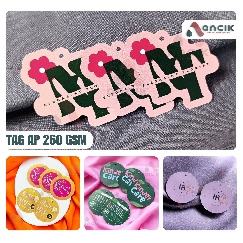 

(TAG AP PREMIUM 260 GSM) Hangtag Custom Art Paper Untuk Baju Dress Gamis Kaso Kemeja Celana Hijab