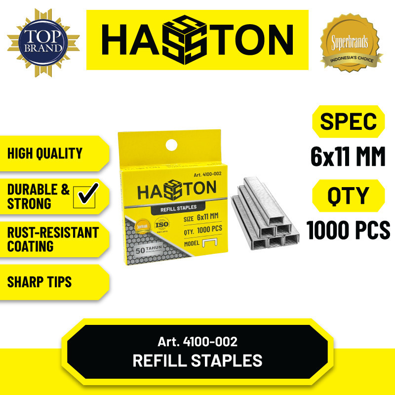 

Anak Hekter Refill Hasston - Staple Stapless Gun Refill 6mm 8mm