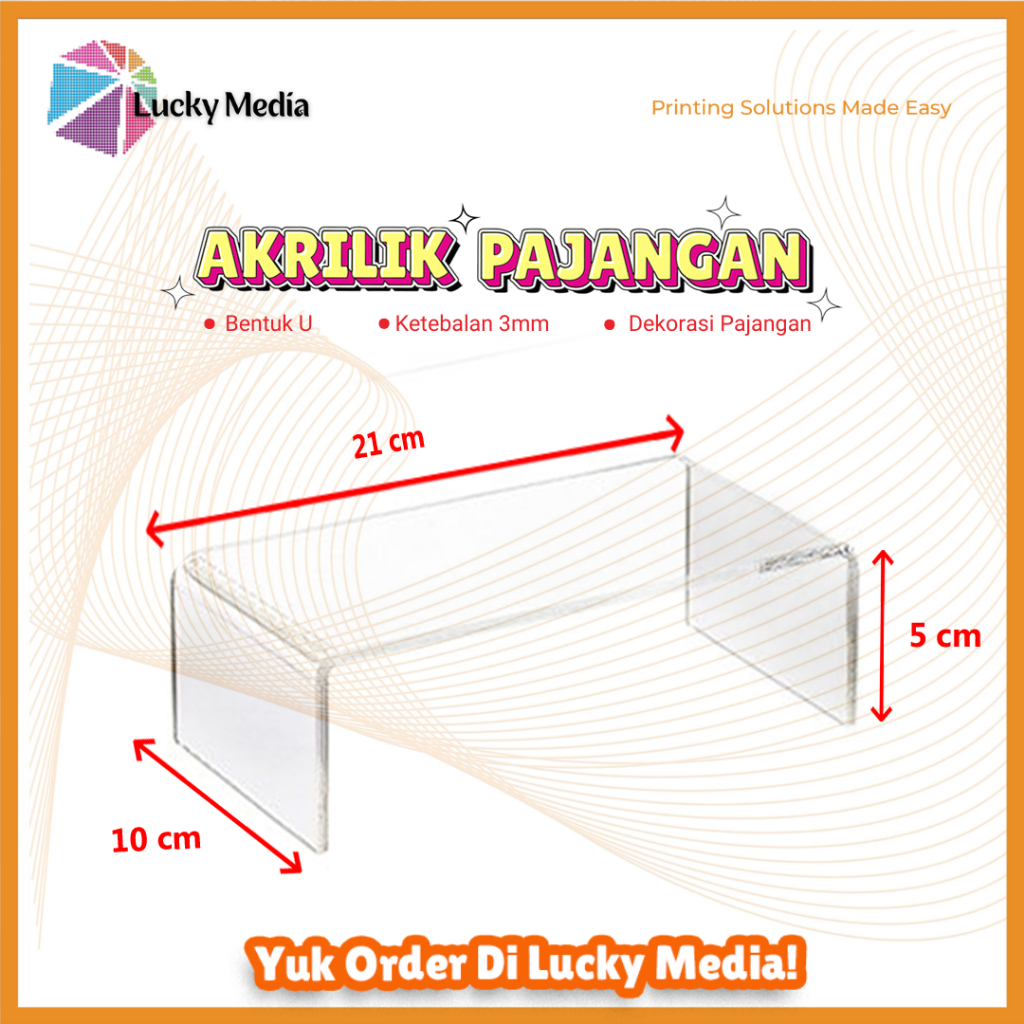 

Akrilik Tempat Pajangan 21x10x5 cm Small Acrylic Stage Action Figure Balok U Stand Display Dudukan