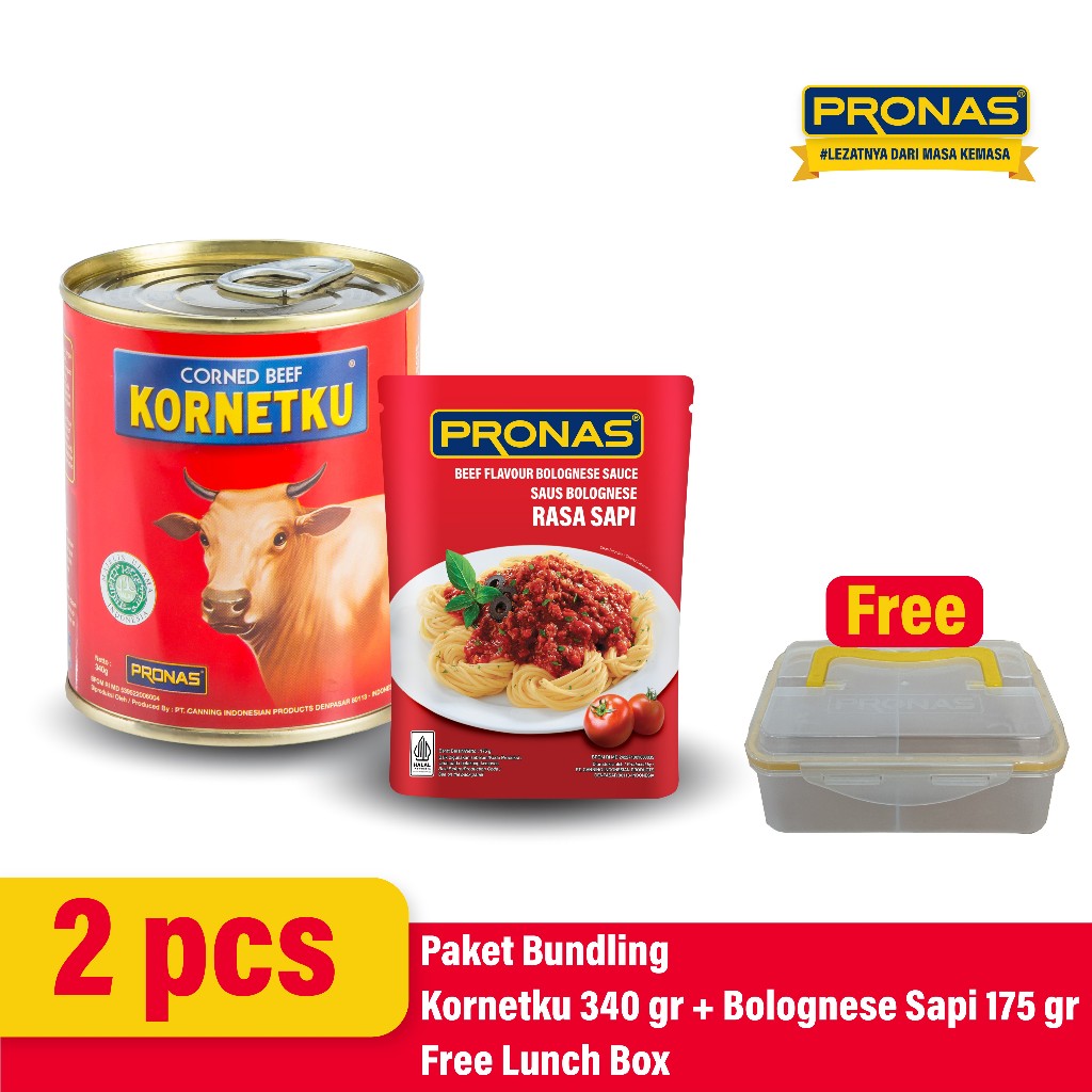 

PRONAS Paket Bundling Kornetku Kornet Sapi 340 gr & Bolognese Sapi 175 gr