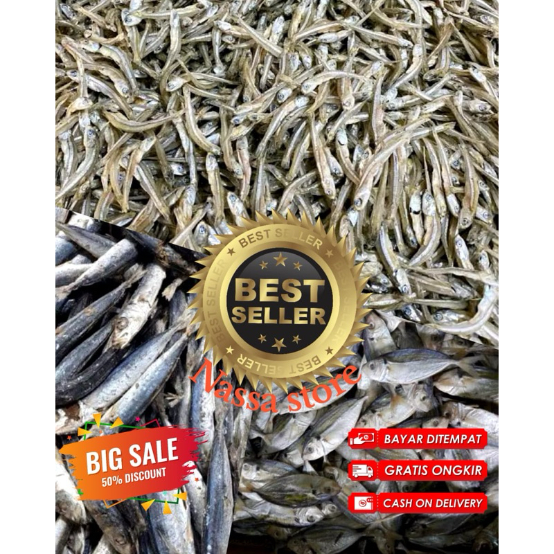 

IKAN ASIN BUNGKUSAN SERBA 10.000 / IKANASINREBUS / IKANASINSELAR / TERITAWAR / REBON / IKAN ASIN...