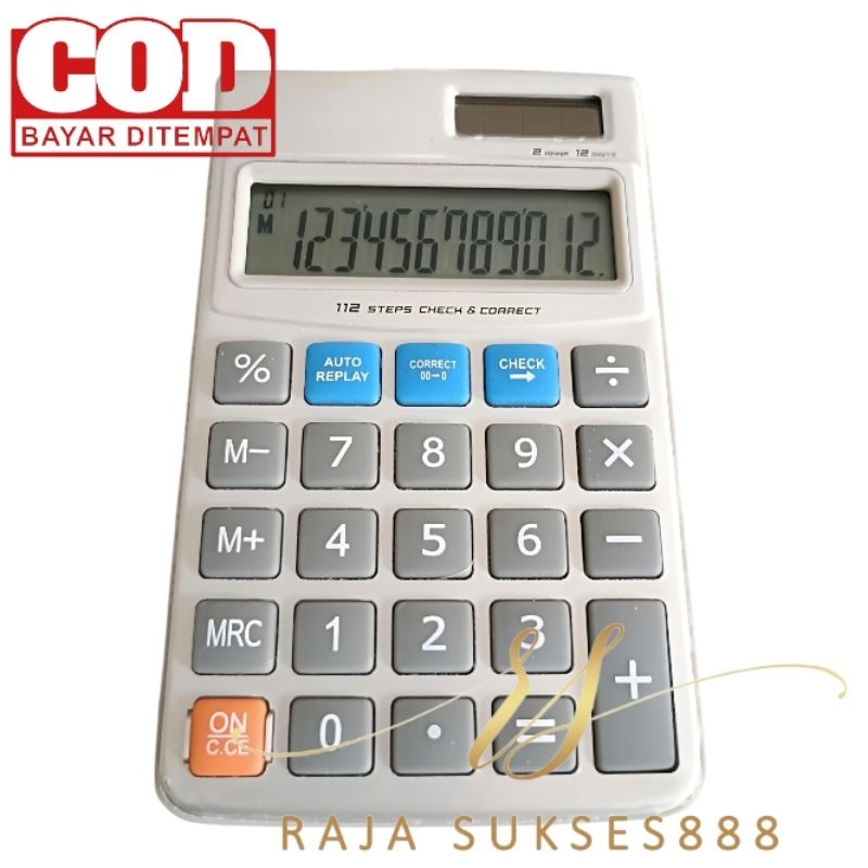 

Calculator Kalkulator SDC 412S 412 S 412S 12 Digits Check Correct Warna Silver CT
