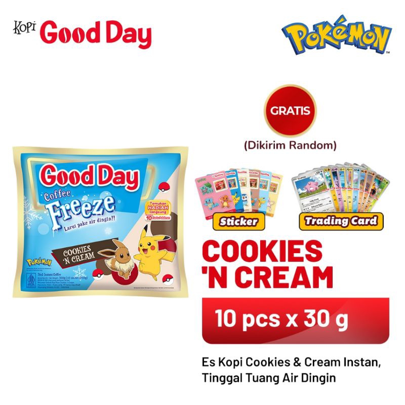 

GOOD DAY x Pokemon Coffee Freeze Cookies n Cream 1 Pack (10 x 30 gr)
