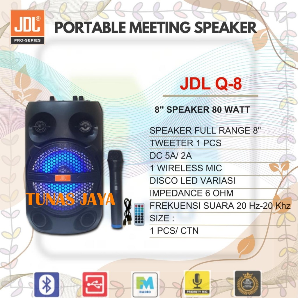 Speaker Meeting  Bluetooth Portable Jdl Q8 Eonn / Speaker Jdl Q-8 Eonn Free Mic