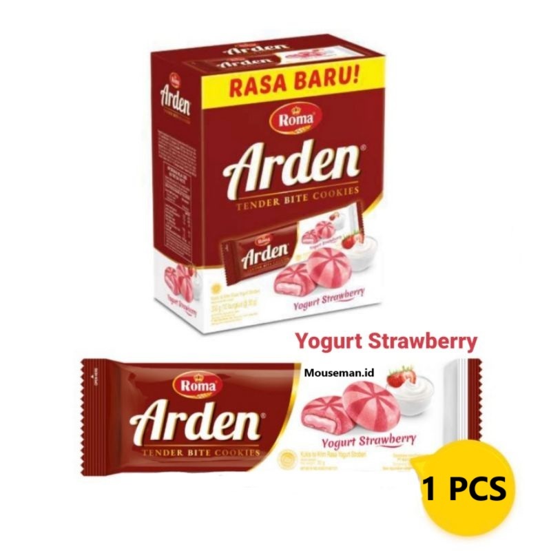 

Roma Arden TENDER BITE COOKIES YOGURT STRAWBERRY Kukis isi Krim Rasa Yogurt Stroberi 27gr