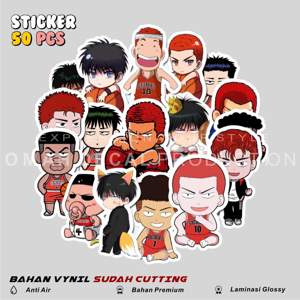 

STICKER PACK ANIME BASKETSLAM DUNK WATERPROOF STIKER AESTHETIC BOLA UNTUK LAPTOP CASE HP HELM