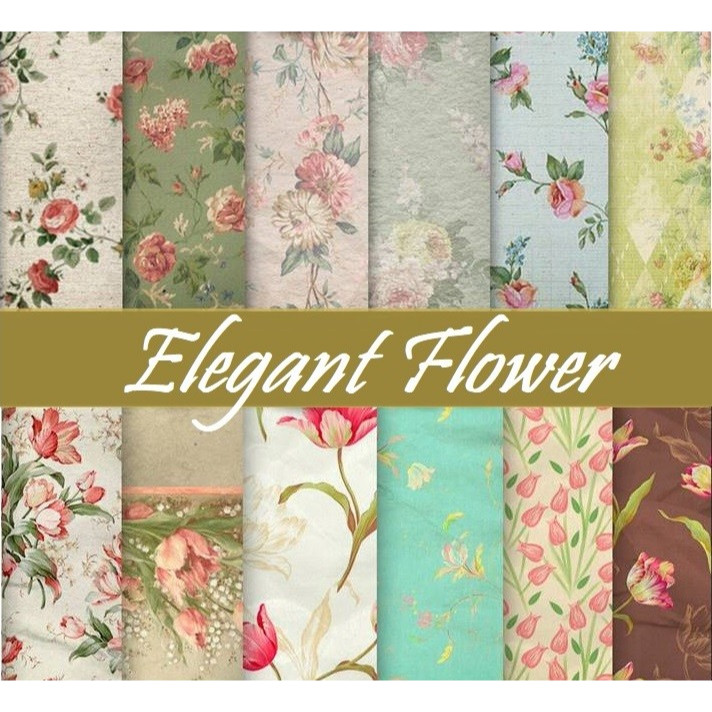 

Scrapbook Patterned Paper 6"x6" - Elegant Flowers (24 sheets)