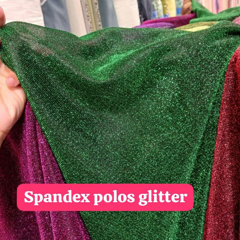 PROMO... Spandex polos glitter Foill Original (COD)